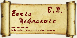 Boris Mikašević vizit kartica